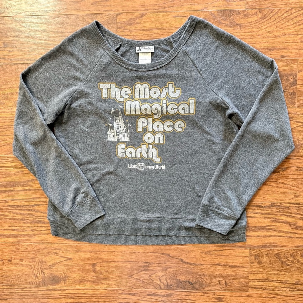 Disney Parks Gray Graphic Sweatshirt Size Medium